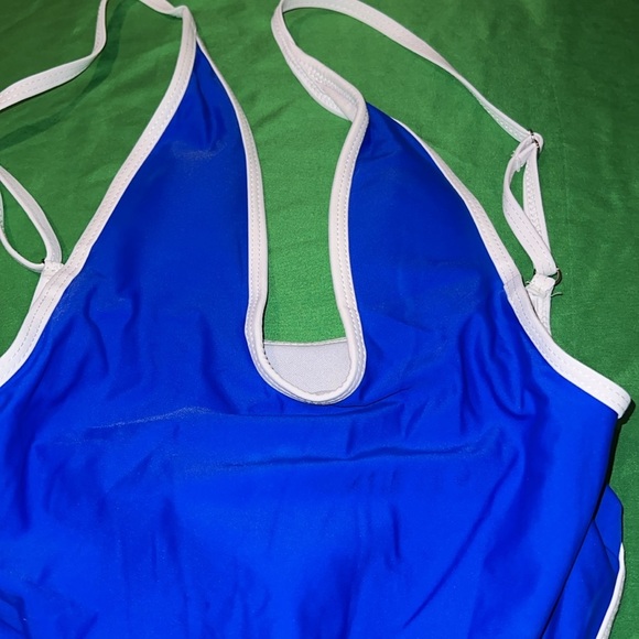 Blue and White One Piece Swimsuit size Medium - Picture 5 of 5
